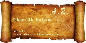 Adamcsik Roland névjegykártya